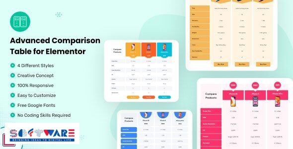 Advanced Comparison Table for Elementor 1.0